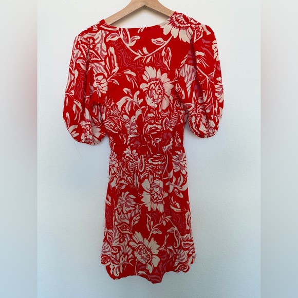 Anthropologie Abel the Label Floral Sundress Red Pink white size small - Picture 3 of 6